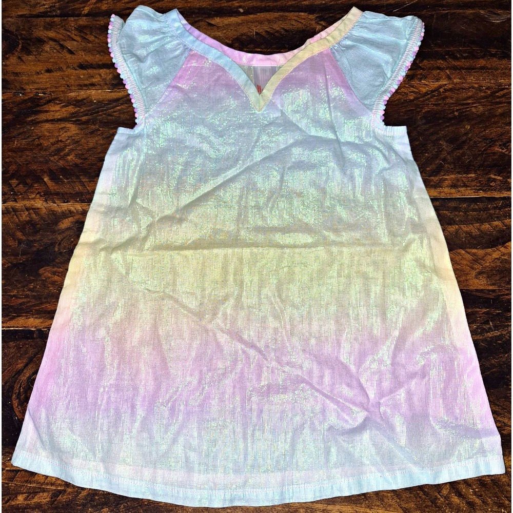 Cat & Jack Girls Iridescent Ruffle V-Neck Sleeveless Tunic Top Size 3T